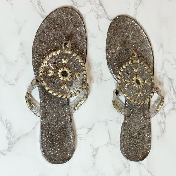 Jack Rodgers Sparkle Georgica Jelly Sandal in Multi-Color and Gold SZ 8 $79 - Picture 4 of 11